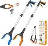 32" Grabber Reacher Tool, 2-Pack Foldable Reacher Grabber Pickup Tool with 360° Rotating Jaw & Magnet