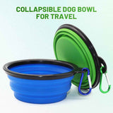 dog collapsible bowls 2 pack small blue+green for cats dogs portable pet feeding watering travel