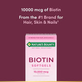 Nature's Bounty Biotin 10000mcg Supplement, Supports Healthy Hair, Skin and Nails, Optimal Solutions Hair Vitamin with Biotin, 90 Rapid Release Liquid Softgels