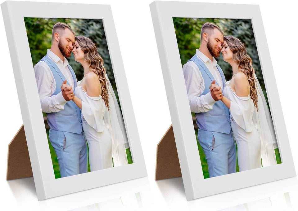 PECULA 2 Pack 5x7 Picture Frame, Black Picture Frame for Wall and Tabletop Display, Resistant Plastic Clear Plexiglass for Vertical or Horizontal Display
