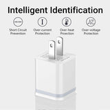 LUOATIP 3-Pack 2.1A 5V Dual Port Cube Power Adapter Plug Block for iPhone and Android Phones