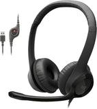 Logitech H390 black stereo wired headset with noise cancelling mic for PC, laptop, Chromebook