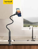Lamicall Gooseneck Phone Holder for Bed - Cell Phone Mount Clamp Clip, Flexible Long Arm, Overhead Mount for Desk Headboard Bedside, for iPhone Air 17 Pro Max, 16 Pro Max, 15, 14 & 4-7" Phone