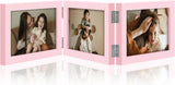 decorUhome Engineered Wood Trifold 4x6 Photo Frame with Plexiglass for Tabletop Display, Black, 3-Picture Frame