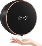 Automatic Soap Dispenser Foam Bathroom: Wall Mount Rechargeable Touchless Adjustable Auto Smart Electric Plastic Black Foaming Soap Dispenser with Clock - Kitchen - Hand Dish Lotion Couple Kids
