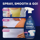 Downy Wrinkle Releaser Spray, Travel Size + 16.9 Oz Pack of 2, All-In-One Formula Removes Wrinkles, Static and Odors, Light Fresh Scent