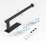 ASTOFLI Paper Towel Holder 304 Stainless Steel, Under Cabinet, Self-Adhesive, Matte Black, 12 Inch, No Drill