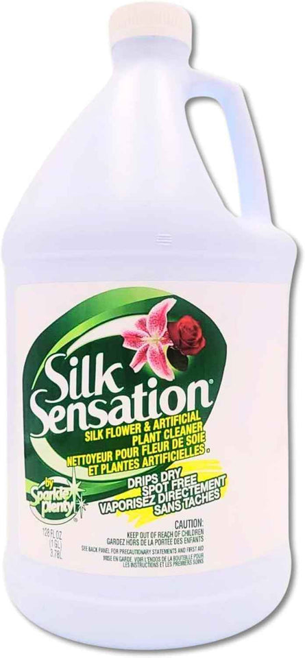 Sparkle Plenty Silk Sensation Artificial Flower & Plant Leaf Cleaner and Shine - Fake Flower Dusting Spray - Silk Plant Cleaner Spray No Wipe - Drip Dry Cleaning Supplies for Artificial Tree (32oz)