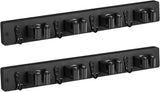 Mop and Broom Holder Wall Mount - Rustic Wood Broom Mop Hanger - Wall Mounted Garden Tool Rack Organizer for Closet Garage Laundry Room Kitchen Decor With 4 Slots & 4 Hooks - Rayz Mart