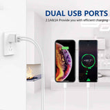 LUOATIP 3-Pack 2.1A 5V Dual Port Cube Power Adapter Plug Block for iPhone and Android Phones