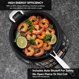 NUWAVE Flex Precision Induction Cooktop, 10.25” Shatter-Proof Ceramic Glass, 6.5” Heating Coil, 45 Temps from 100°F to 500°F, 3 Wattage Settings 600, 900 & 1300 Watts, 9” Duralon Ceramic Pan Included