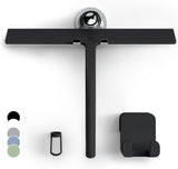 GÜTEWERK 9-Inch Silicone Shower Squeegee, Black with Stainless Steel Core and Soft-Touch Handle