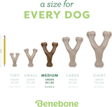 Benebone Wishbone Durable Dog Chew Toy for Aggressive Chewers, Real Bacon, Made in USA, Medium