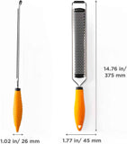 Deiss PRO Citrus Lemon Zester & Cheese Grater - Razor-Sharp Stainless Steel Blade + Protect Cover - Dishwasher Safe Grater for Parmesan, Citrus, and More