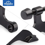 HOMOTEK 2 Pack Hinge Pin Black Door Stopper,Adjustable Deluxe Heavy Duty Door Stopper 2-1/2"x1-3/4”,with Black Rubber Bumper Tips