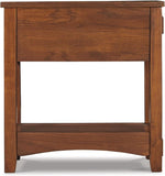 Signature Design by Ashley Breegin New Traditional Wooden Chair Side End Table with 1 Drawer and 1 Fixed Shelf, Brown