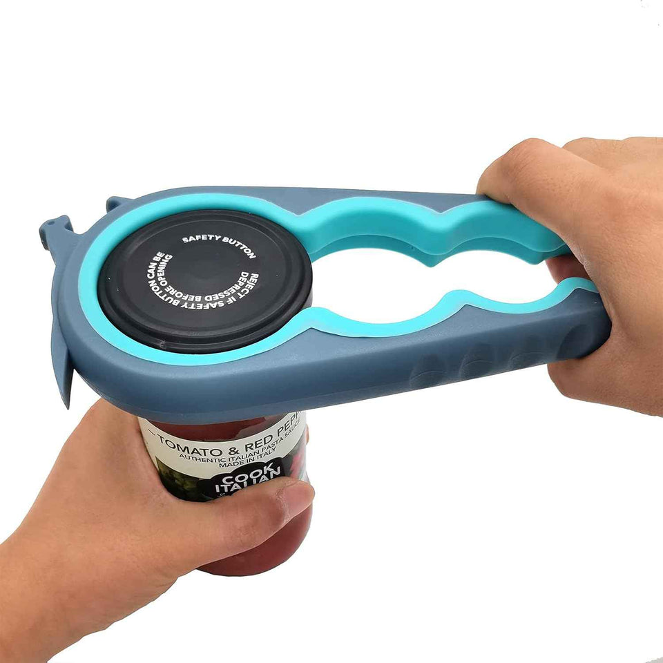 Otstar Jar Opener Bottle Opener and Can Opener for Weak hands, Seniors with Arthritis and Anyone with Low Strength, Mutil Jar Opener Get Lids Off Easily (Black and Red)