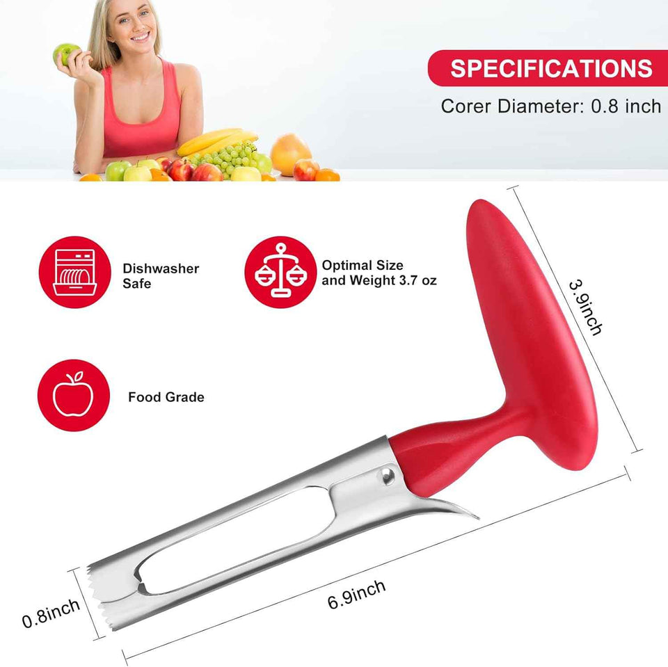 SCHVUBENR premium apple corer tool with sharp stainless steel blades for easy apple and pear coring