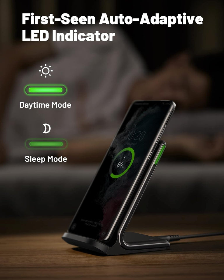 inou 15w fast qi wireless charger with adaptive light for iphone samsung google and more