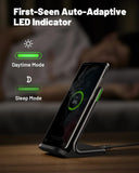 INIU Wireless Charger, 15W Fast Qi Certified Wireless Charging Station with Sleep-Friendly Adaptive Light Compatible with iPhone 16 15 14 13 Pro XS 8 Plus Samsung Galaxy S25 S24 S23 Note 20 Google etc - Rayz Mart