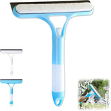 3-in-1 Window Cleaning Scraper with Squeegee and Sprayer - Blue