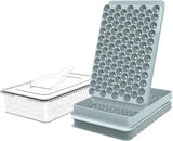 Mini Ice Cube Trays for Freezer with Lid - Chilling Drinks Coffee Juice (2 Pack/0.55In - Blue)