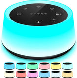 colorsnoise sound machine with 30 soothing sounds and 12 colors baby night light with memory function black