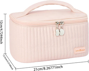 Makeup Bag,Waterproof Large Capacity PU Leather Portable Makeup Bag Organizer,Travel Toiletry Bag,Cosmetic Bags,Travel Makeup Bag for Girls Gifts Daughter Women