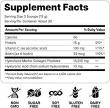 Marine Collagen Peptides - Hydrolyzed Ultra-fine Collagen Powder for Women & Men, Hyaluronic Acid, Biotin, Vitamin C, for Skin, Hair, Nails, Joints, Non-GMO, Unflavored, Easily Dissolved, 16oz