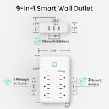 GHome Smart Plug Outlet Extender with USB Wall Charger and 3 Individual Smart Outlets, Compatible with Alexa and Google Home