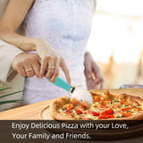 SCHVUBENR Premium Pizza Cutter Wheel - Ultra Sharp Stainless Steel Pizza Slicer with Non-Slip Soft Grip Handle - Multi-Purpose Cutter for Pizza, Dough & Pastry - Dishwasher Safe, Easy to Clean - Blue