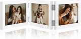 decorUhome Triple 4x6 Picture Frame Vertical, Engineered Wood Trifold Photo Frame with Plexiglass for Tabletop Display, 4x6, Black