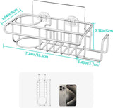 HapiRm 4-in-1 Stainless Steel Sink Caddy with Sponge Holder, Dish Cloth Hanger, Soap Rack, and Sink Stopper Rack
