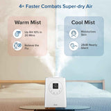 levoit lv600s warm cool mist humidifier for home bedroom large room, 6l coverage, easy top fill, app voice control