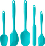 Silicone Spatula Set, 5 Piece Food Grade Rubber Spatulas for Baking, Cooking, and Mixing High Heat Resistant Non Stick Dishwasher Safe BPA-Free (Multicolor)