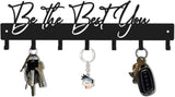 Have a Great Day Key Hooks for Wall Decoration,Delicate Fashion Black Metal Key Holder Wall Mount,Have a Great Day Key Hanger with 7 Kooks for Hallway,Office
