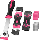 3 Pack Razor Blade Scraper Set with 60 Blades, Multi-Purpose Tool for Glass, Cooktop, Sticker Removal, Paint & Gum Cleaning