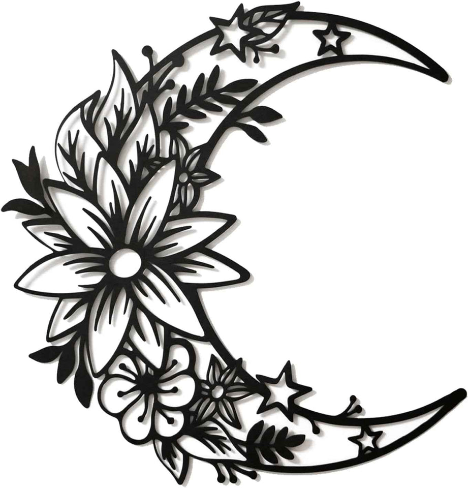 EZ4ENCE Butterfly Decoration Wall Art Boho Home Decor Hanging Appearance Metal Flower for Bedroom Living Room Wall,Black(Medium)