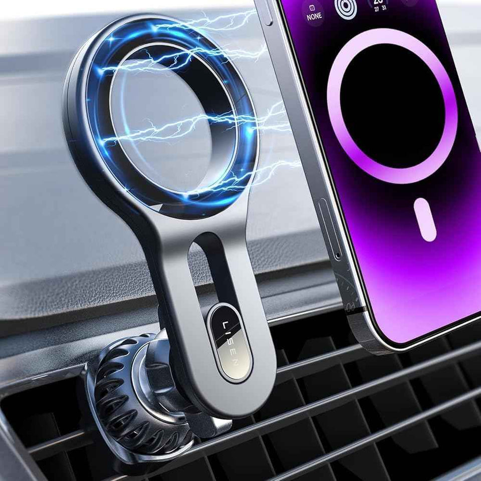 LISEN for MagSafe Car Mount, 2026 Magnetic Phone Holders for Car Air Vent Phone Mount [Ultra-Magnetic] Hands Free Cell Phone Holder Strong Clip Car Accessories for Men Women fit iPhone 17 16 15 14 Pro