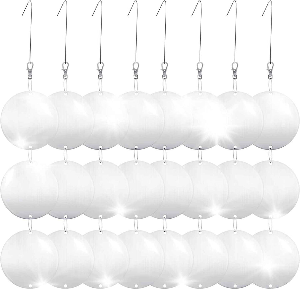 Hedoc Reflective Bird Scare Discs Set, 24PCS Large Double-Sided Bird Deterrents for Outside, Bird Reflectors to Keep Birds, Woodpeckers, Pigeons Away from House, Outdoor Garden, Patio and Yard