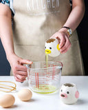 LuoCoCo Cute Egg Separator, Ceramic, Dishwasher Safe, Practical Household Kitchen Gadget Baking Assistant Tool, Yellow
