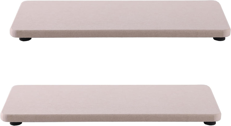 White Diatomite Trays for Kitchen and Bathroom, 3.15" W x 8.7" L, 2 PCS