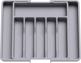 Lifewit Large Silverware Drawer Organizer, Expandable Utensil Tray for Kitchen, BPA Free Flatware and Cutlery Holder, Adjustable Plastic Storage for Spoons Forks Knives, Large, Black