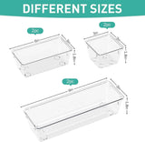 WOWBOX Clear Drawer Organizer Set, 6 Pack Acrylic Storage Trays with Premium Material and Stackable Design