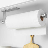 Wall-Mounted Kitchen Roll Dispenser in Brushed Nickel or Self-Adhesive, SUS304 Stainless Steel, Under Cabinet