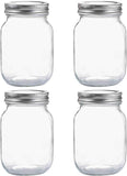 yingerhuan glass regular mouth mason jars with silver metal lids for sealing and food storage 4 pack