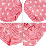 Dxhycc pink heart puppy sweater for small cats and dogs, soft warm winter pet clothes, size S