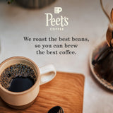 peets coffee, dark roast decaf, 100% arabica, single serve coffee pods, 32 count box