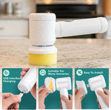 VIMALIFE Electric Spin Scrubber - Cordless, IPX6 Waterproof, 5 Replaceable Heads for Bathroom, Tiles, Car Wash, Kitchen Cleaning