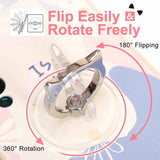 EI Sonador clear phone ring holder for cat phone with transparent stand finger grip, 1 silver + 1 rose gold